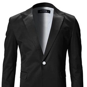 Mens Slim Fit Stylish Peaked Lapel Blazer Jacket